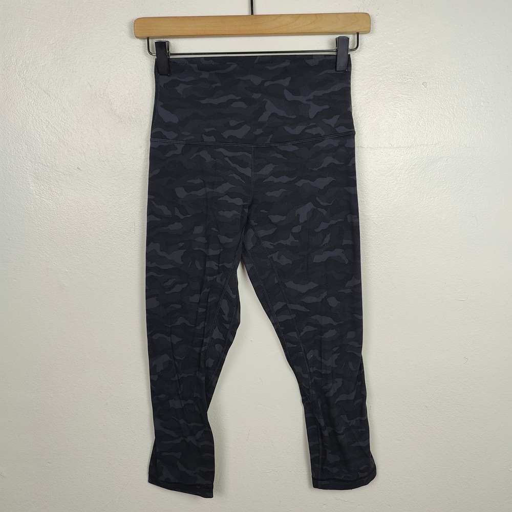 Lululemon‎ Align 21" Crop Leggings Womens 4 Nulu Sequoia Camo Grey High Rise